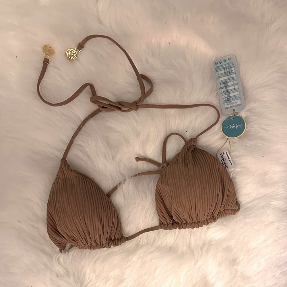 Luli Fama Riverdance bikini top in coconut.